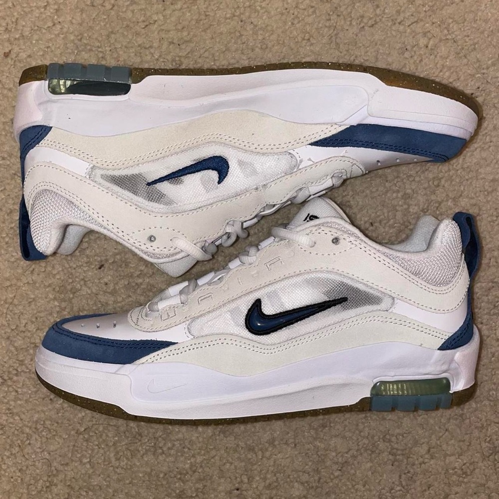 Nike White and Blue Athletic Sneakers